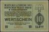 10 złotych 1943-1944; numeracja 0302541, niewypełniony blankiet, na odwrocie stempel B. Ostaszewsk..