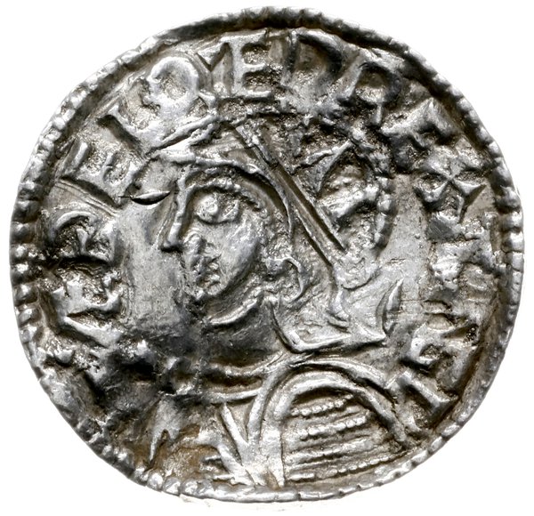 denar typu helmet, 1003-1009, mennica Lincoln, mincerz Osmund