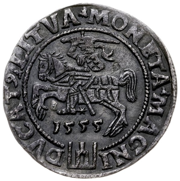 grosz na stopę litewską 1555, Wilno; końcówki na