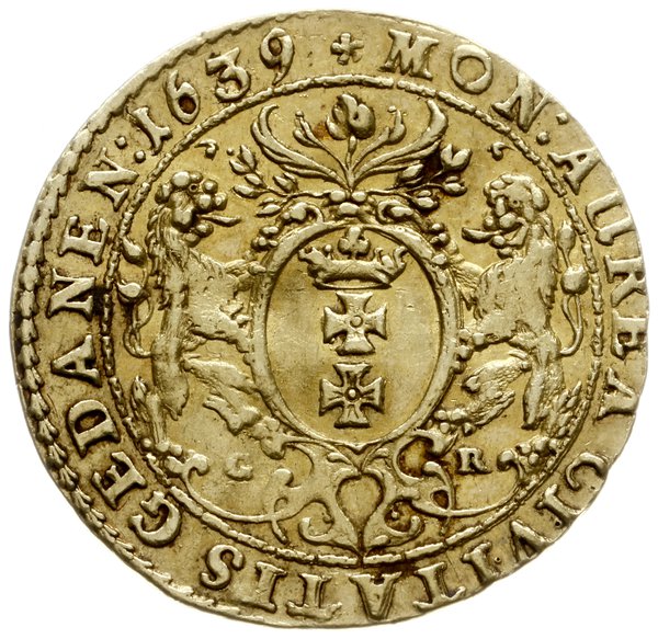 dukat 1639, Gdańsk; Aw: Popiersie króla w prawo 