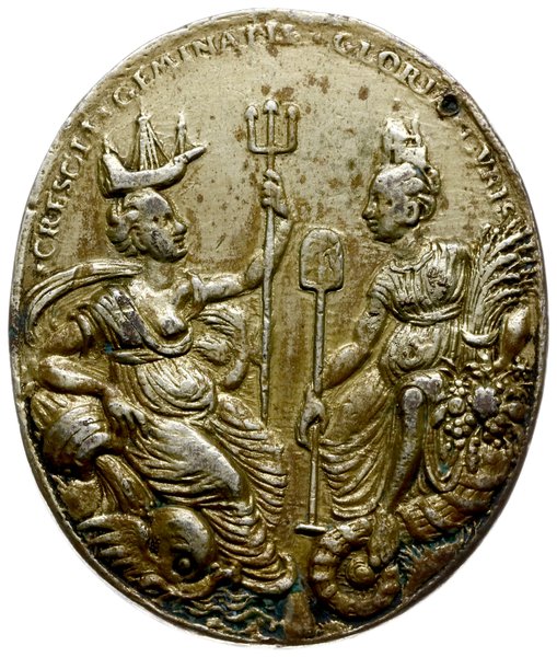 owalny medal z 1595 roku, wykonany przez nieznan