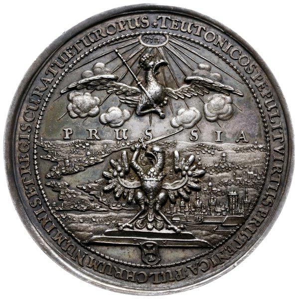 medal z 1654 roku, autorstwa Jana Höhna, wybity na pamiątkę dwusetnej rocznicy przyłączenia Prus Królewskich do Polski