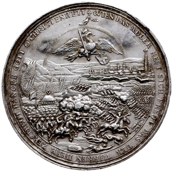 medal z 1683 r autorstwa Hansa Jacoba Worlaba (medaliera z Ratyzbony), wybity dla upamiętnienia przymierza i oswobodzenia Wiednia z oblężenia tureckiego