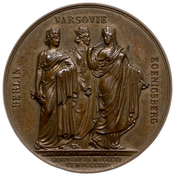medal autorstwa Denon’a i George’a upamiętniający kampanię Napoleona Bonapartego w latach 1806-1807, obejmującą zajęcie Berlina, Warszawy i Królewca
