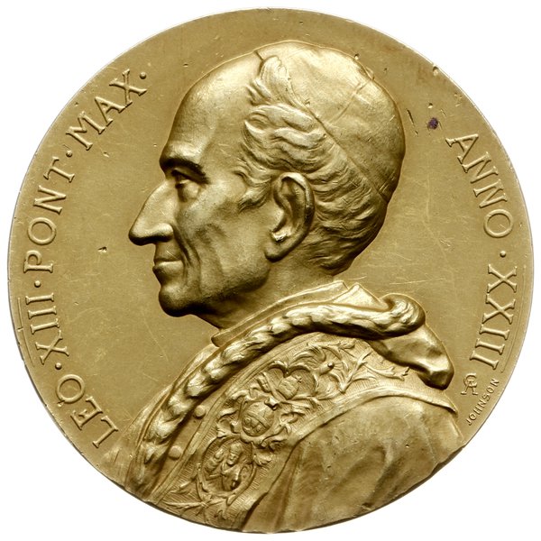 medal z 1900 r. autorstwa Johnsona, wybity z okazji zamknięcia Świętej Bramy (Porta Santa) w Bazylice św. Piotra
