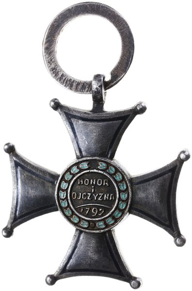 Krzyż Srebrny Orderu Virtuti Militari, nadawany w Polskiej Rzeczpospolitej Ludowej, wykonany w mennicy państwowej w Leningradzie