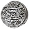 denar z lat 1146-1157; Aw: Książę z mieczem trzymanym poziomo siedzący na tronie na wprost, BOLEZL..