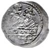 denar z lat 1157-1166; Aw: Popiersie księcia na wprost trzymającego miecz, z prawej litera B, woko..