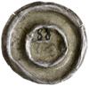 brakteat szeroki, 2. poł. XIII w.; Hełm rycerski w lewo, w koronie; Fbg 594-595; 25 mm, 0.52 g, pa..