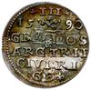 trojak 1590, Ryga; rzadki typ monety z dużą głową króla; Iger R.90.2.a (R3), Gerbaszewski 3 var.; ..