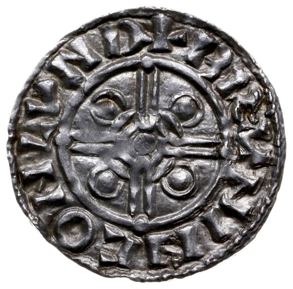 denar typu quatrefoil, 1018-1024, mennica Londyn, mincerz Bruninc