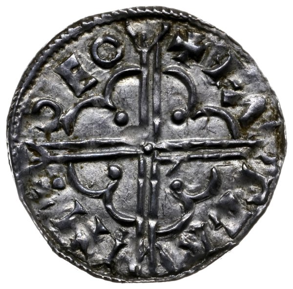 denar typu quatrefoil, 1018-1024, mennica York, mincerz Earngrim