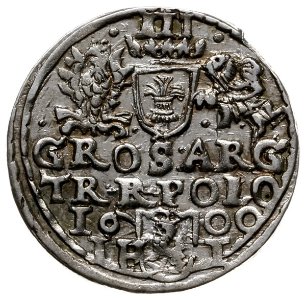 trojak 1600, Olkusz; głowa króla z kołnierzem, c
