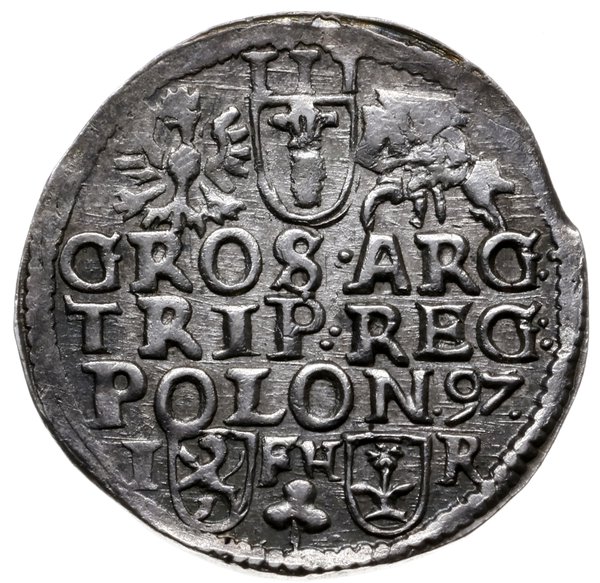 trojak 1597, Poznań; Aw: Popiersie w prawo i nap