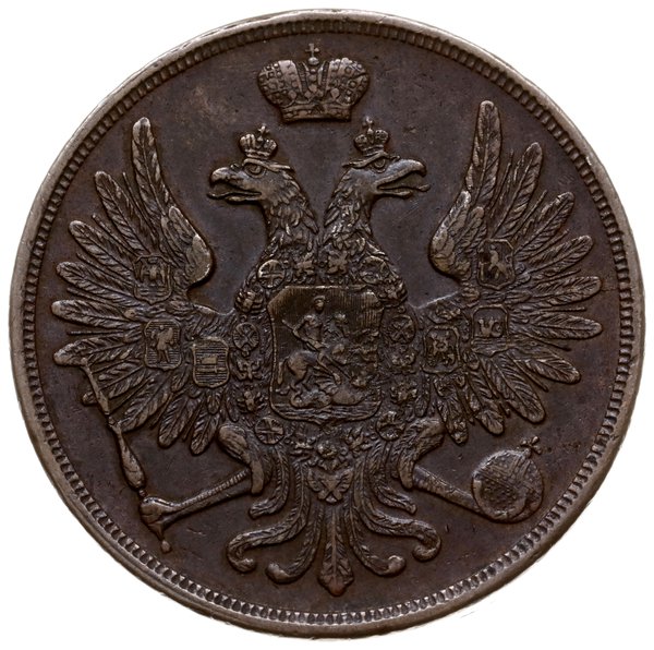3 kopiejki 1856 BM, Warszawa; Bitkin 454, Brekke