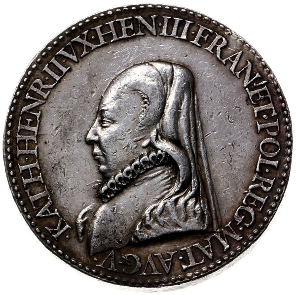 XIX-wieczna odbitka medalu poświęconego matce króla Katarzynie Medycejskiej