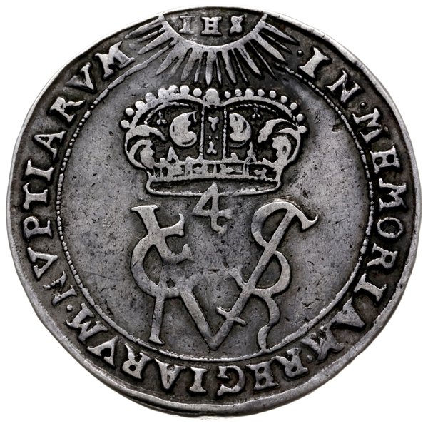 medal zaślubinowy 1637 r; Aw: Monogramy Władysła