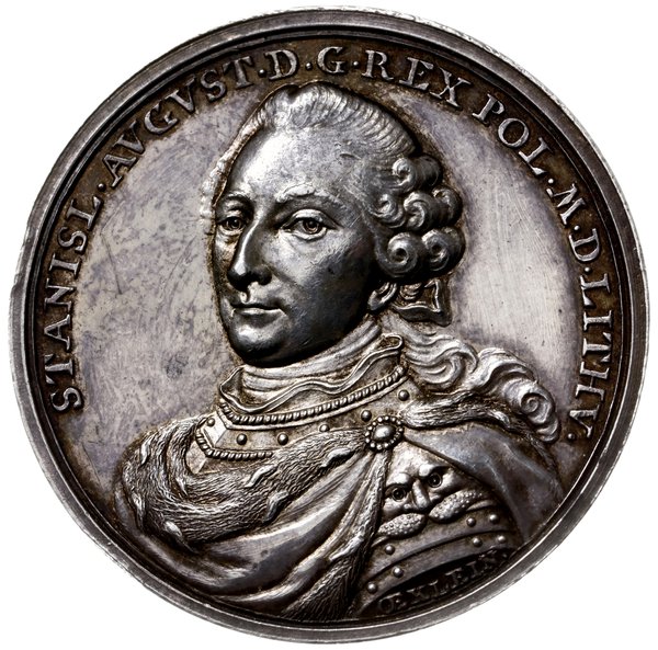 medal autorstwa J. L. Oexleina z 1768 roku wybity z okazji zrównania w prawach dysydentów z katolikami  przez Stanisława Augusta Poniatowskiego