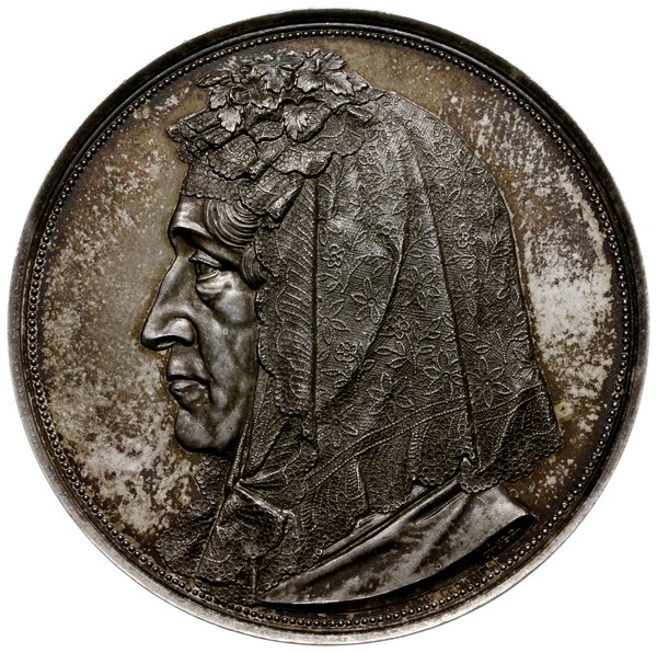 jednostronny medal z 1886 r. wybity nakładem w Głowackiego w Wiedniu i ofiarowany księżnej Jadwidze  Sapieha przez miasto Lwów