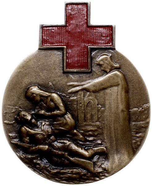 medal z lat 1919-1927 wykonany za zasługi Polskiego Towarzystwa Czerwonego Krzyża - PTCK (późniejszy  Polski Czerwony Krzyż)