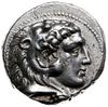 tetradrachma ok. 295-280 pne, Ekbatana; Aw: Głowa Heraklesa nakryta lwią skórą w prawo; Rw: Zeus s..