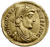 solidus 380-382, Mediolan; Aw: Popiersie cesarza w prawo, D N GRATIANVS P F AVG; Rw: Dwóch cesarzy..