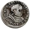 trojak 1528, Toruń; Aw: Małe popiersie króla w czepcu i w zbroi, w otoku napis  *SIGIS*I*REX*POLO*..