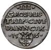 trojak 1536, Gdańsk; Gdańsk; popiersie króla z wąską głową, końcówka na awersie TO PRVSSI;  Iger G..