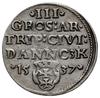 trojak 1537, Gdańsk; popiersie króla z wąską głową, końcówka na awersie TO PRVS, na rewersie DANNC..