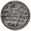 trojak 1591, Ryga; na awersie końcówka LI; Iger R.91.1.c, K.-G. 9; ładnie zachowany z dużym połysk..