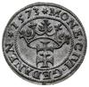 szeląg 1573, Gdańsk; moneta wybita w czasie bezkrólewia po śmierci Zygmunta Augusta, jednakże z ty..