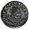 trojak 1580, Olkusz; Aw: Mała głowa króla w prawo i napis wokoło STEPHANVS D G REX POL,  Rw: Orzeł..