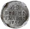 1/48 talara (półgrosz) 1756 ôF, Grünthal; Kahnt 605; piękna moneta w pudełku firmy NGC z oceną MS64