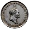 medal z 1826 roku wybity dla upamiętnienia cara Aleksandra I; Aw: Popiersie cara w prawo i napis w..