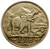 15 rupii 1916 T, Tabora; AKS 0-327, J. 728b, Fr. 1; złoto 7.37 g, ładnie zachowane i rzadkie