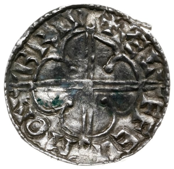 denar typu quatrefoil, 1018-1024, mennica Bruton, mincerz Aelfelm