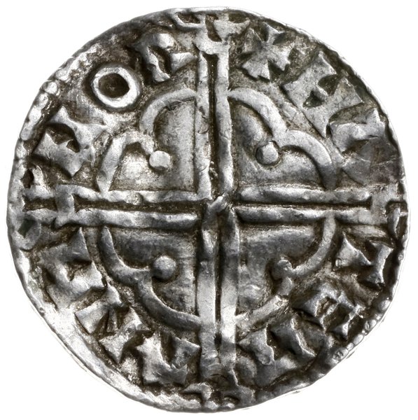 denar typu quatrefoil, 1018-1024, mennica Norwich, mincerz Hwateman