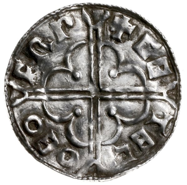 denar typu quatrefoil, 1018-1024, mennica York, mincerz Cetel