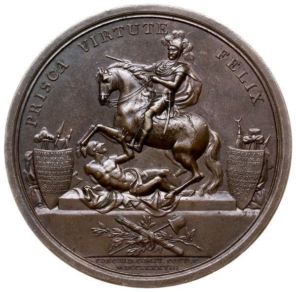 medal z 1789 r. autorstwa Friedricha Loosa ofiarowany królowi przez posła pruskiego Luchesiniego dla upamiętnienia sejmu, który uchwalił powołanie 100-tysięcznej armiii oraz wystawienia pomnika w Łazienkach z okazji setnej rocznicy śmierci Jana III Sobieskiego