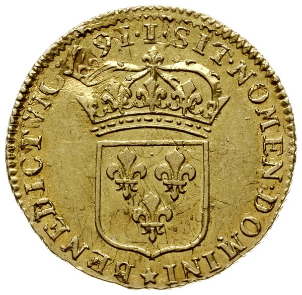 louis d’or a l’ecu 1691 I, Limoges; Droulers 406