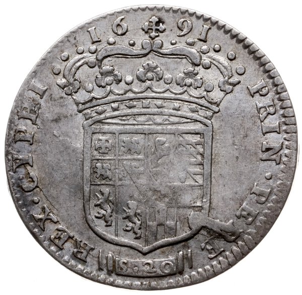 1 lira (20 soldi) 1691, Turyn