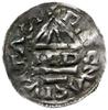 denar 985-995, mincerz Hildi; Krzyż z kółkiem i dwiema kulkami w kątach / Dach kaplicy, pod nim IL..