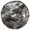 denar 1009-1024, mincerz Ag; Popiersie króla w prawo / Krzyż z kółkiem, trójkątem i dwiema potrójn..