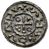 denar 1009-1024; Popiersie króla w prawo / Krzyż z dwoma kółkami, trójkątem i potrójnymi kulkami w..