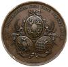medal autorstwa Holzhaeussera z 1774 r. “Dar Kurlandii”, Aw:   Trzy owalne tarcze z herbami Rzeczy..