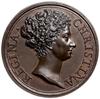 medal pamiątkowy z 1680 r., sygnowany I H F (Hamerani) wykonany w Rzymie, Aw: Popiersie królowej w..