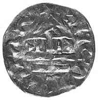 Henryk IV, denar, Aw: Kapliczka i poziomy napis 