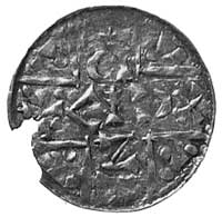 książę Henryk V, denar, Aw: W krzyżu poziomy nap