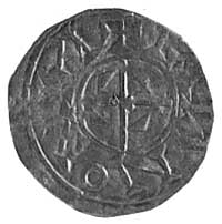 denar, Aw: Krzyż, w polu trójkąty, napis PETRVS 