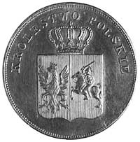 5 złotych 1831, Warszawa, Aw: Tarcza herbowa i napis, Rw: Nominał w wieńcu i napis w otoku, Plage ..